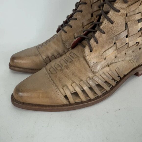 Bed Stu Loretta Womens Woven Leather Lace Up Ankle & Booties Boots Size 9.5 - Picture 3 of 8